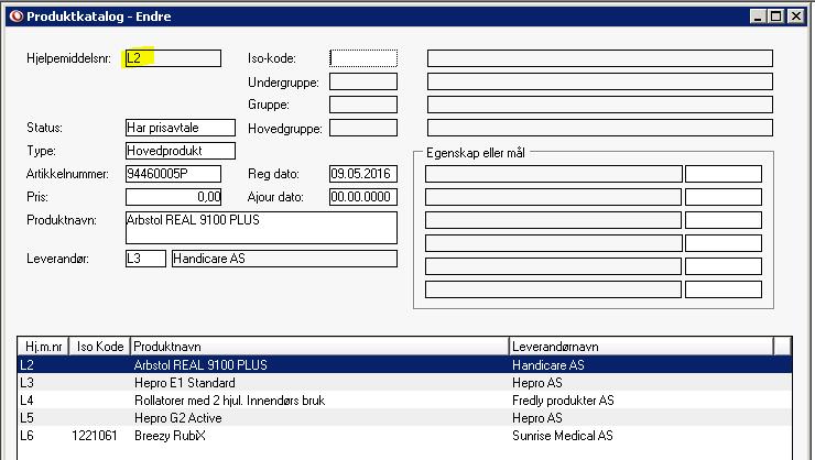 4.0 Produktkatalog Produktkatalogen er oversikt over hjelpemidler som finnes på markedet, den kan sammenlignes med Hjelpemiddeldatabasen NAV har på nettet (http://www.hjelpemiddeldatabasen.no/).