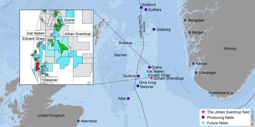1 Utbyggingsplaner for Johan Sverdrup-feltet 1.1 Johan Sverdrup feltet i Nordsjøen Johan Sverdrup er det klart største nye oljefeltet som er funnet på norsk kontinentalsokkel de siste 20 år.