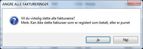 Du må så bekrefte at du faktisk ønsker å gjøre denne linjen om til «Ikke fakturert». Du bør på forhånd sørge for at du ikke har PDF-filen åpen.