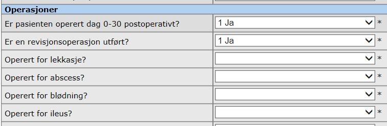 Trinn 1 A. Revisjonsoperert dag 0-30 Fyll ut første delen av 6-vekersskjema.