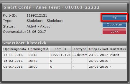 3.3.2 Registrere Tap/feil på kort Start på samme måte som ved registrering av nytt kort.