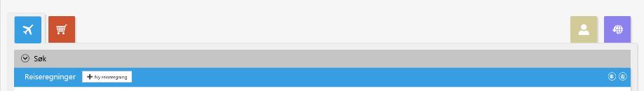 Hvis du velger Mine reiseregninger må du velge «Flyet» for å legge inn reiseregning.