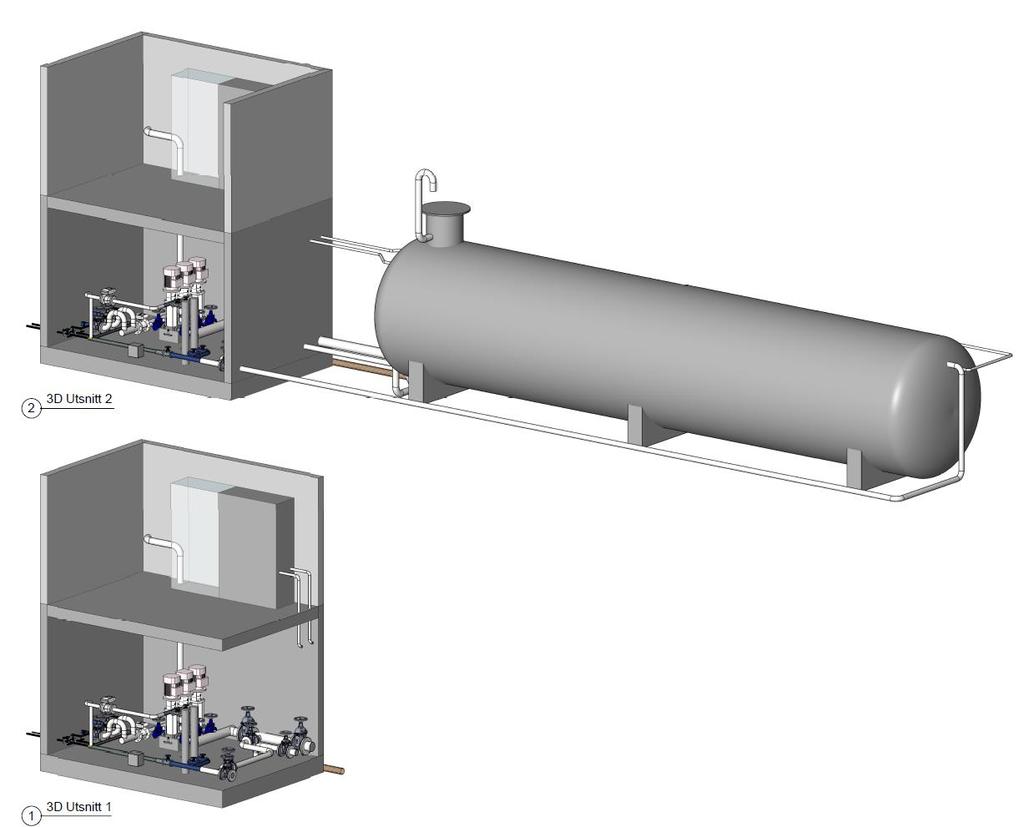 13 Figur 8. Figur viser vannforsyning for Oset hyttefelt som er bygd, der utjevningstank ligger rett ved siden av ventilkammer.