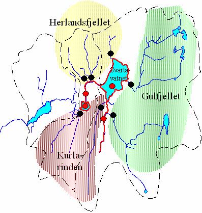 Figur 5.2.1. Det undersøkte området på Gulfjellet i 24.