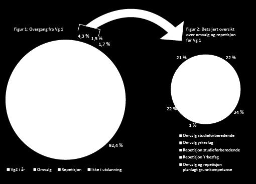5.3.3. Omvalg/repetisjon Figur 1 viser overgang for elever om gikk Vg1 skoleåret 2016-2017.