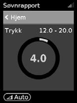 Starte behandling 1. Ta på deg masken. 2. Trykk på Start/stopp eller pust normalt hvis SmartStart er aktivert. Du vet at behandlingen pågår når Søvnrapport -skjermbildet vises.