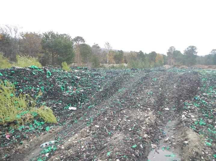 Kommentarer: Store mengder kompostert slam med høyt innhold av plast og flis er deponert på det gamle nedlagte deponiet ved Skibotn kompostanlegg (se bilde 1).