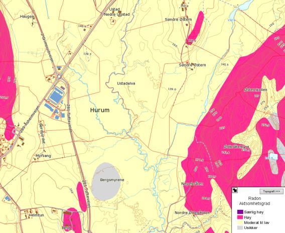 I flg NGU s karter er det registrert at begge områdene ligger på løsmasser, tykk marin avsetning. Det er i flg NGU s karter registrert fare for radon i grunn der tiltak planlegges.
