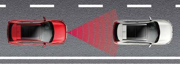 Adaptiv Cruise Control (ACC) Stilles inn på ønsket hastighet, kommer du opp bak en bil som kjører litt