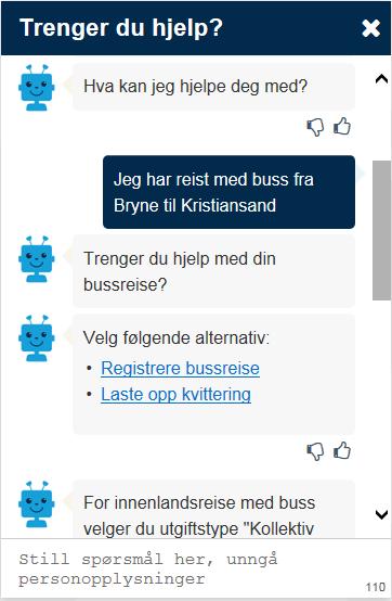 Chatbot Gir brukerstøtte til honorarmottakere i Betalmeg Svarer på spørsmål om hvordan man