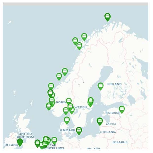 Kunnskapsgrunnlag for omsetningskrav i skipsfart M-1125 Marin gassolje (MGO) er det produktet som tilbys langs hele kysten. Marint spesialdestillat (MSD) er tilgjengelig i Bergen og Ålesund.