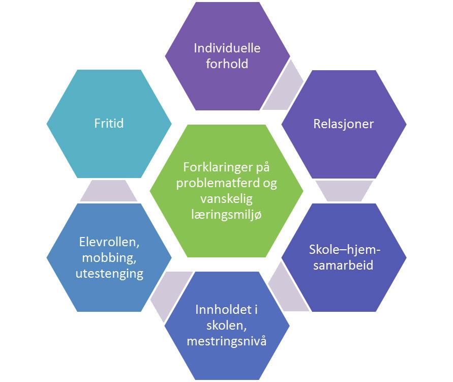 Fokusområder Ambulerende team analyserer situasjonen for å kartlegge hvilke faktorer som utløser, påvirker og opprettholder læringsproblemer i skolen. a. Individuelle forhold Noen omstendigheter ligger utenfor skolens ansvarsområde.