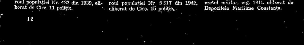 BURLX JOAN din Bueuresti: buletinul de inseriere la Biroul popudatiei Nr. 884 din 1937 si dovada de rämänere in Capitala Nr. 10.