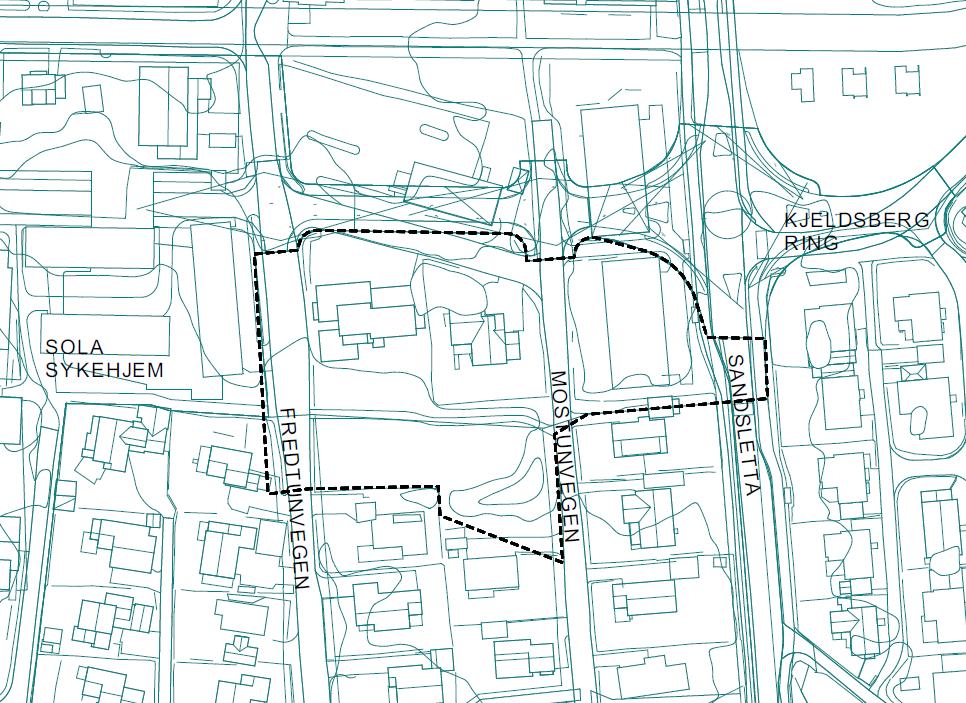 ROS-analyse Mostunparken, plan 0584 Side 4 3 Beskrivelse av planområdet og planforslaget 3.1 Planområdet Planområdet ligger i Sola sentrum, ca. 750 meter øst for Stavanger lufthavn, Sola.