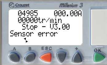 4. Feilmeldinger Sensor error (Sensorfeil) Signalet fra omdreiningstelleren endrer seg ikke. Systemet henger. En reprogrammering må utføres før systemet kan starte opp igjen.