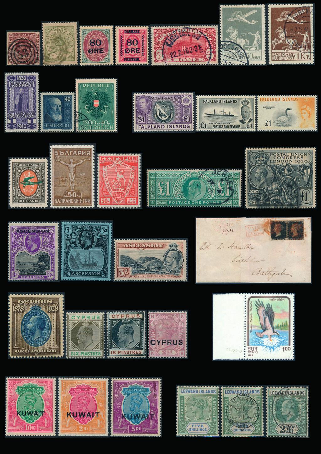 ex. 1041. Samling Danmark. Utrop kr 2.500 ex. 1058. kr 2.500 ex. 1087. kr 4.000 ex.1213 kr 1.500 1236 kr 1.