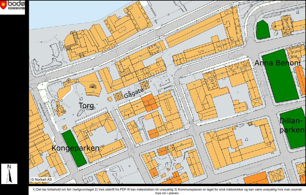 5.6 Rekreasjonsverdi og uteområder Figur 12: Parkene som vises på kartet ligger i tilstøtende områder til planområdet.