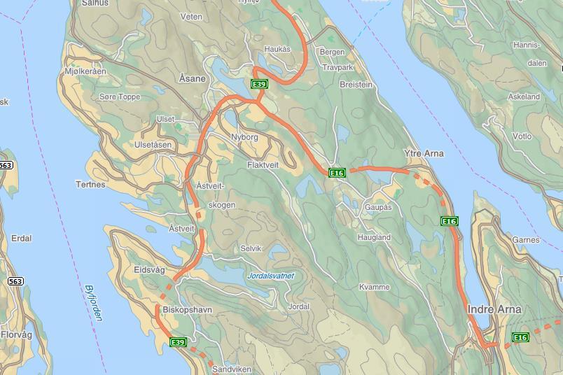 6 BESKRIVELSE AV PLANOMRÅDET 6.1 LOKALISERING Planområdet Side 9 Planområdet ligger nordvest i Arna bydel i Bergen kommune. Vest for planområdet ligger Gaupåsvannet og tettstedet Ytre Arna.