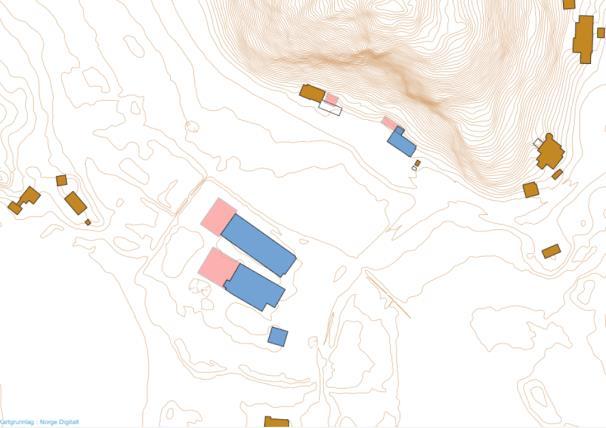 4 TOPOGRAFI/LANDSKAPSTREKK Planområdet ligger i et flatt terreng, 2-3 meter over Kalsåsvatnet. Da arealet ligger lavt i landskapet framstår dagens tiltak ikke som spesielt dominerende.