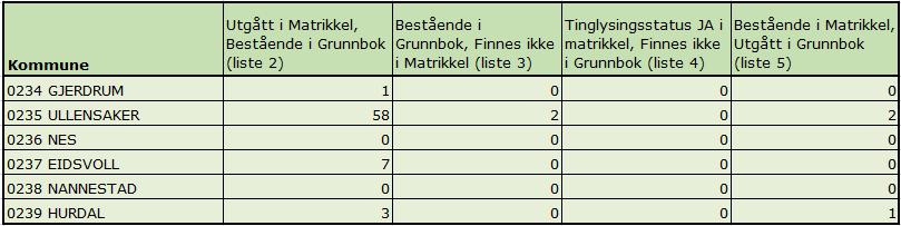 Rapport 6. Avvik matrikkel - grunnbok Ved avvik kan feilen ligge enten i matrikkel eller i grunnbok.