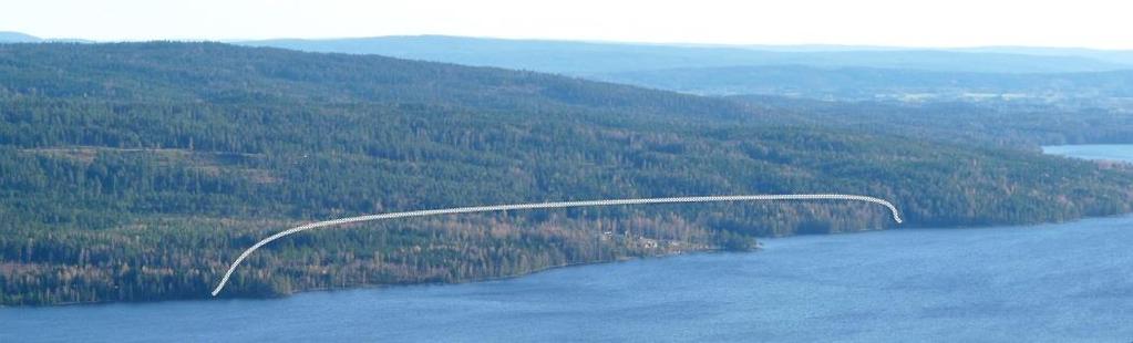 Hvit linje illustrerer yttergrense for innspillet. En mindre del midt på er det eksisterende hyttefeltet.