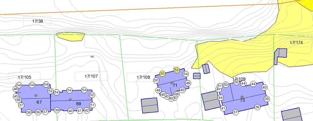 Boliger i Kleivstien,,, og ligger i gul støysone, men støynivå på disse boligene økes ikke mer enn db