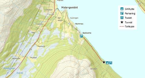 BALSFJORD KOMMUNE Foto: Amund Hagen Kristiansen SKOGSBUA Indre Malangseidet 2,0 km Skogsbua er en nydelig perle med utsikt over Balsfjorden.