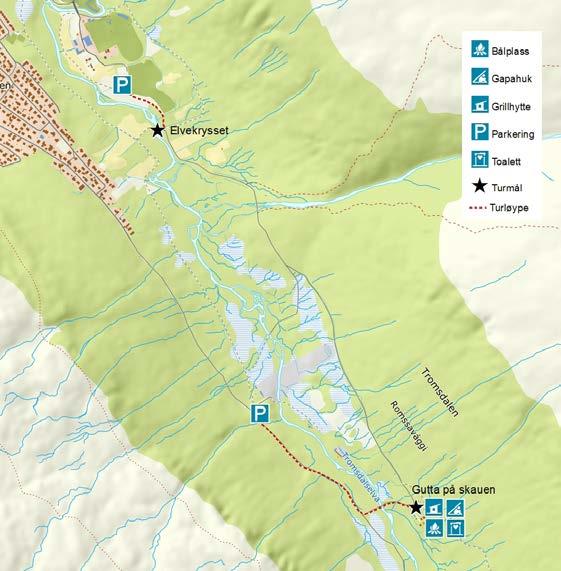 Turtips: Det går mange fine grusveger på kryss og tvers i Tromsdalen, men