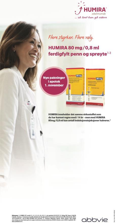 Rådet avholdt 9. april 2018 møte hvor sak R0218: Reklame for Humira, Abbvie AS, ble behandlet Innklaget: Abbvie AS (heretter Abbvie ) Saken er reist av Sekretariatet.