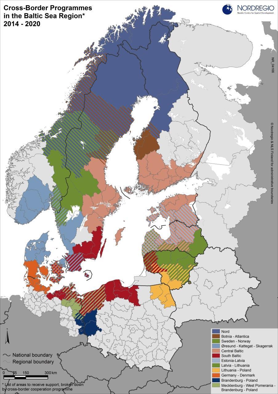 EUS TERRITORIELLE SAMARBEID INTERREG EUs program for å fremme sosial og økonomisk integrasjon over landegrensene gjennom regionalt samarbeid Norge deltar i til sammen 11 interregprogram Trøndelag har