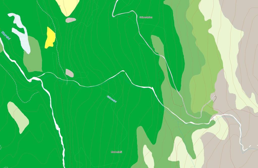 Skogressurser Det er mye skog av svært høy bonitet i tiltaksområdet (figur 17).