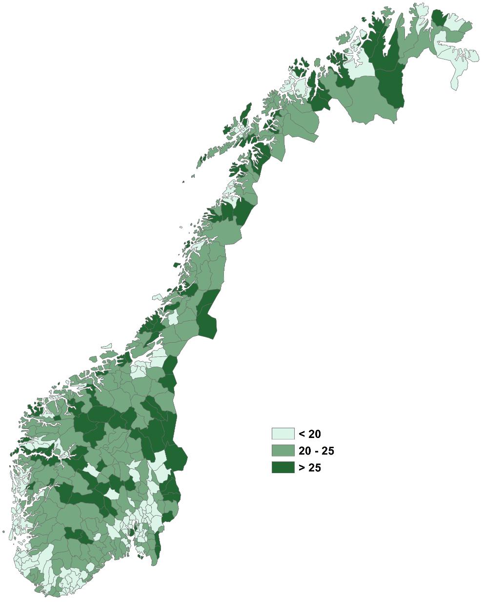 Sterkest aldring i distriktene Sterk sammenheng mellom regional aldersstruktur og sentralisering Unge flytter til byene, får sine barn der Innvandrere (med lav snittalder) bosetter