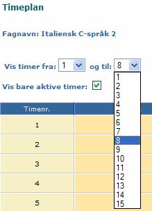 Timeplanmasker Timeplanmaskene på faget vil være knyttet til aktivitet og ikke til fag. Lærere vil dermed få unike timeplanmasker.