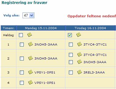 Elevfravær Elever kan registrere eget fravær.