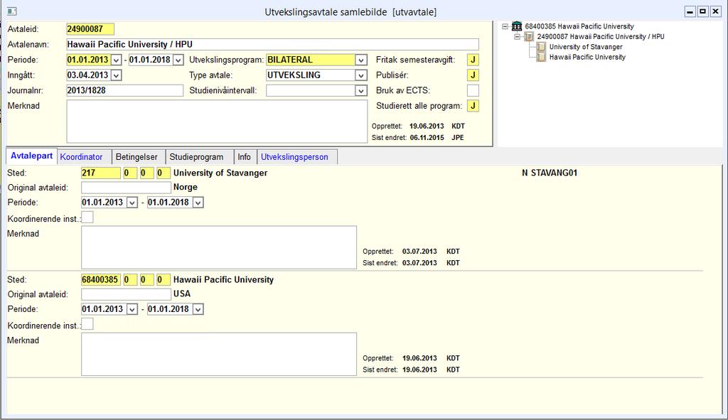 Studierett alle program: J Merknad: Bruk dette feltet til å legge inn nyttig informasjon. Trykk Enter for å lagre. Avtaleid genereres da automatisk. 2.