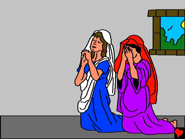 Så fortalte engelen Maria at hennes kusine, Elisabeth, også skulle få en baby, selv om hun var gammel.