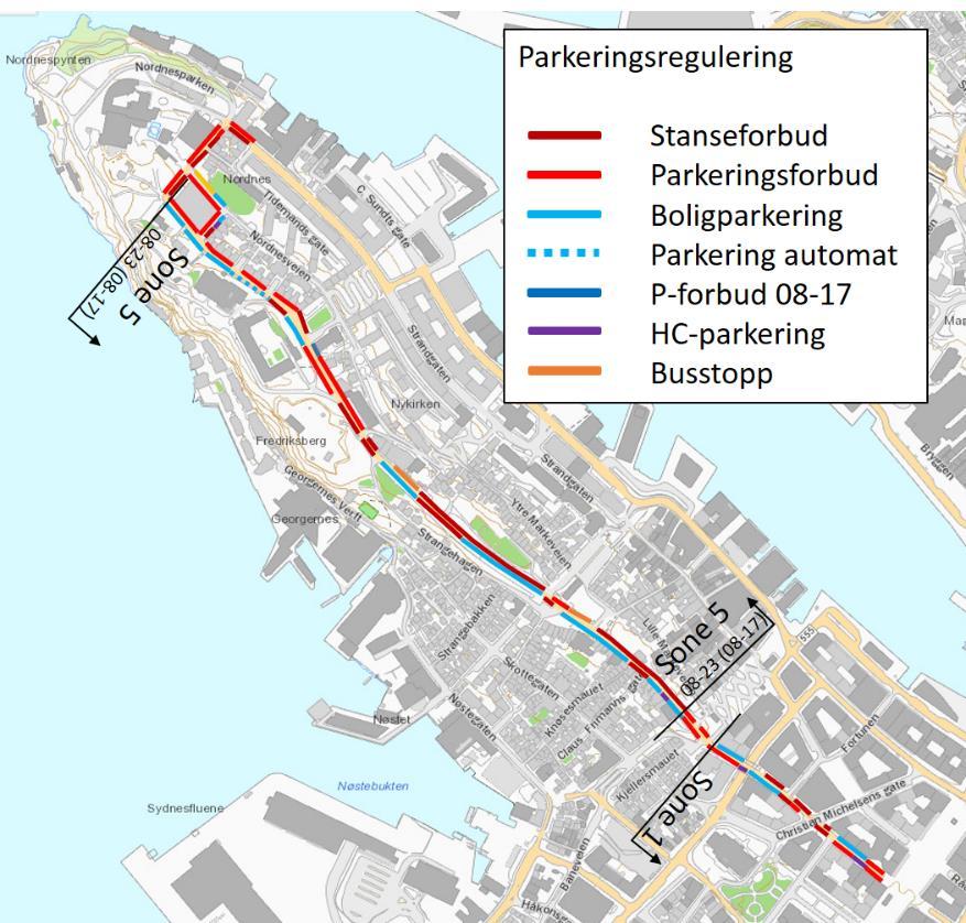 For en mer nøyaktig oversikt over gate- og fortausbredder, se «Mulighetsstudie sykkeltrasé Nordnesbakken Torgallmenningen». 2.