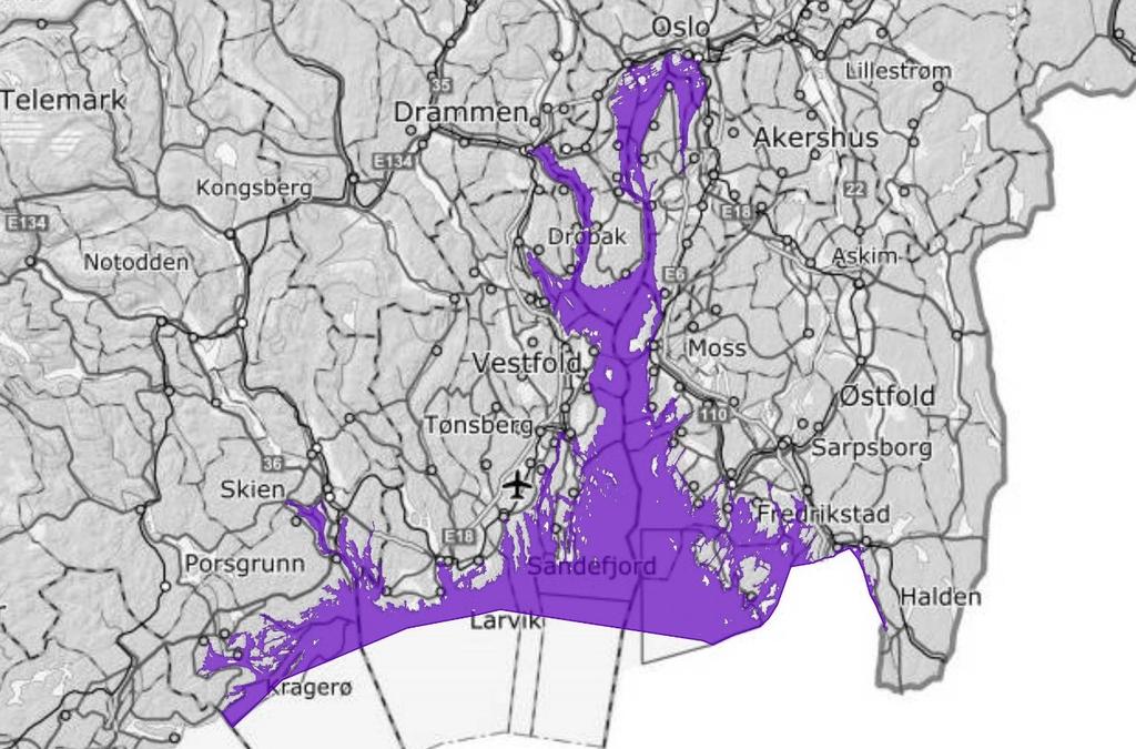 Kartet viser området som foreslås omfattet av forbudet mot å fiske torsk. 5.
