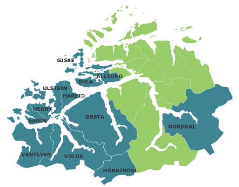 Mørenett- forsyningsområde og nøkkeltal Mørenett har ca 65.000 kundar i 12 kommunar på Sunnmøre. Regionalnett i 20 kommunar.