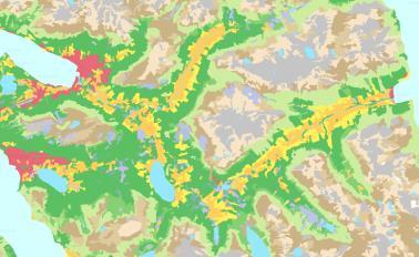 , nedbør, snødekke) Areal + skog kart «Linear spectral un-mixing regression» Høyopplysning areal/skog kart og