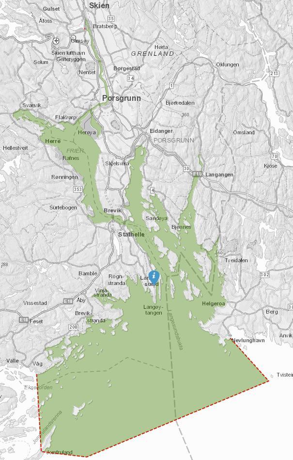Frierfjorden hører inn under Brevik sjøtrafikksentrals tjenesteområde, jf. Forskrift om bruk av sjøtrafikksentralenes tjenesteområde og bruk av bestemte farvann (Sjøtrafikkforskriften).