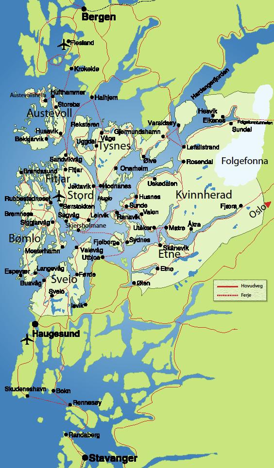 Sunnhordland har med sitt øy- og fjordlandskap store utfordringar når det gjeld infrastruktur og