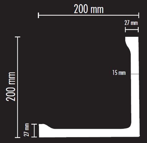 29648060 LC3 Mål 300x300mm Lengde: 2,6 meter Overflate: Hvit