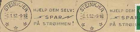 M2-2 Type: MHT26 Utsendt: HJELP DEM SELV: SPAR PÅ STRØMMEN Registrert brukt fra 21.12.51 HLO til 8.1.52 TK Stempel nr.