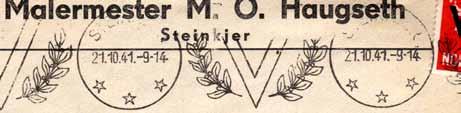 M3-1 Type: MhT23-V Utsendt: 100 ÅR JUBILEUMSMESSE 6. 21. JUNI 1957 Registrert brukt fra 22-6.57 IWR til 27-6.1957 TK Stempel nr.