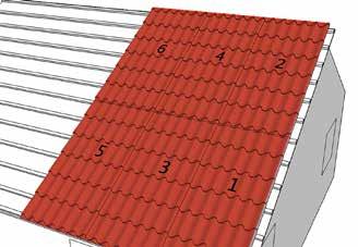 # 6 4 2 5 3 1 MONTERING AV PLATER VIKTIG: Dersom taket krever både standard lengde (r) og spesiallengde(r), start alltid med standard lengde(r) nederst mot takets raft.