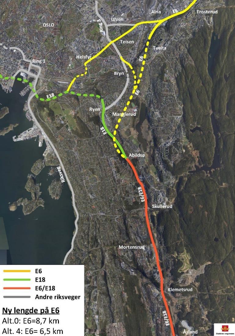 Hvordan vil E6 Oslo øst (tidligere E6