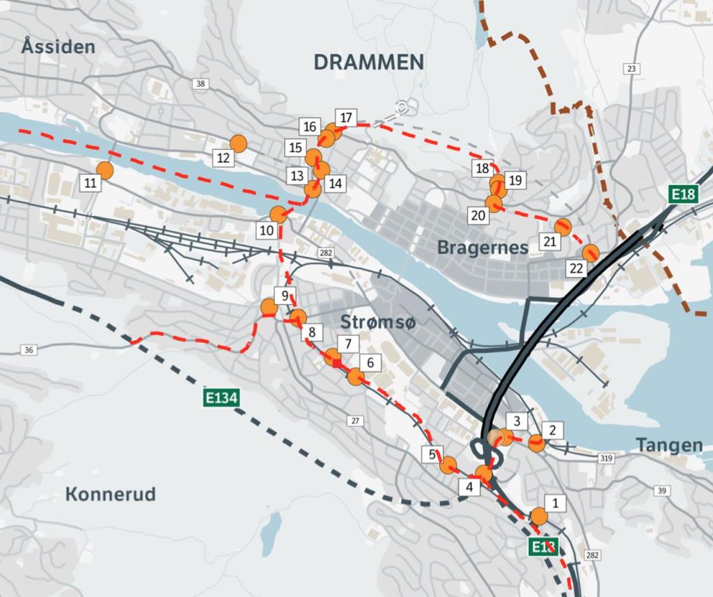 Nr Veg Nr Veg 1 Kleivene 13 Øvre Storgata 2 Tollbodgata 14 Rosenkrantzgata 3 Fv.