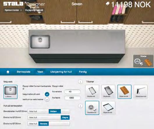 Planlegg din egen kjøkkenbenk ved hjelp av Stalas enkle planleggingsprogram, som du finner på www.imperialengros.no.