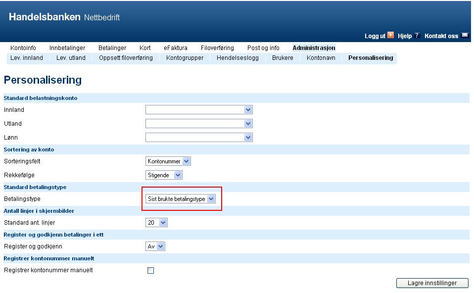 Oversikten vises per fil med mulighet til å vises per belastningskonto (batch) og enkelttransaksjoner (oppdrag). Aksepterte betalinger kan godkjennes og overføres til forfallsregister.